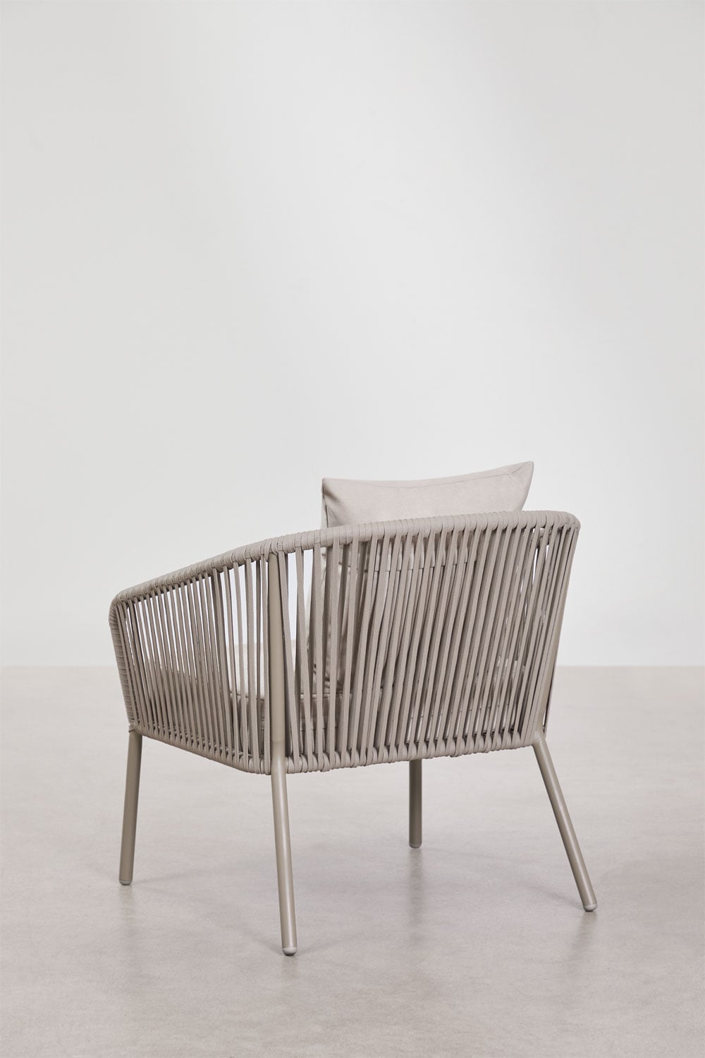 Ensemble de jardin avec canapé 2 places, 2 fauteuils en corde tressée et table basse Arhiza, image de la galerie 9
