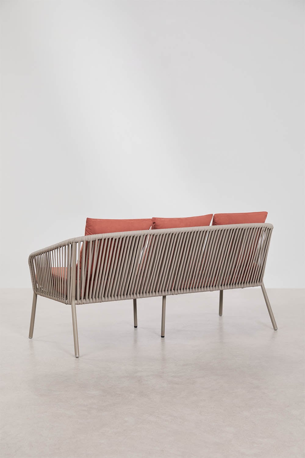 Ensemble de jardin avec canapé 2 places, 2 fauteuils en corde tressée et table basse Arhiza, image de la galerie 6