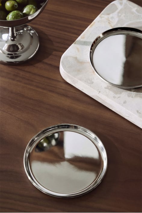 Pack de 2 assiettes plates Ø15 cm en acier inoxydable Lorne