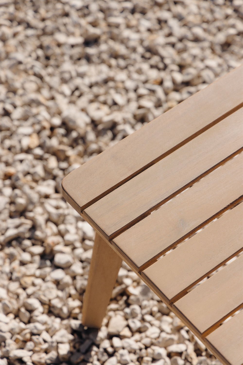 Table basse rectangulaire de jardin 90x50 cm en bois d'acacia Kaela, image de la galerie 2