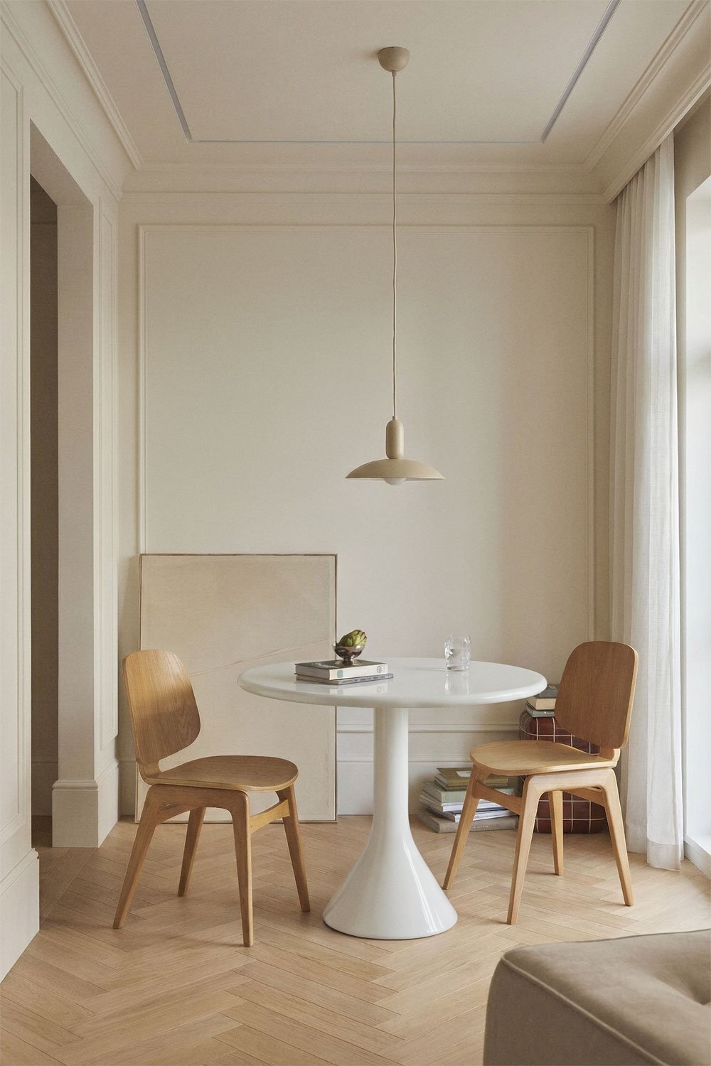 Table à manger ronde Melody, Ø90 cm, en ciment et fibre de verre, image de la galerie 1