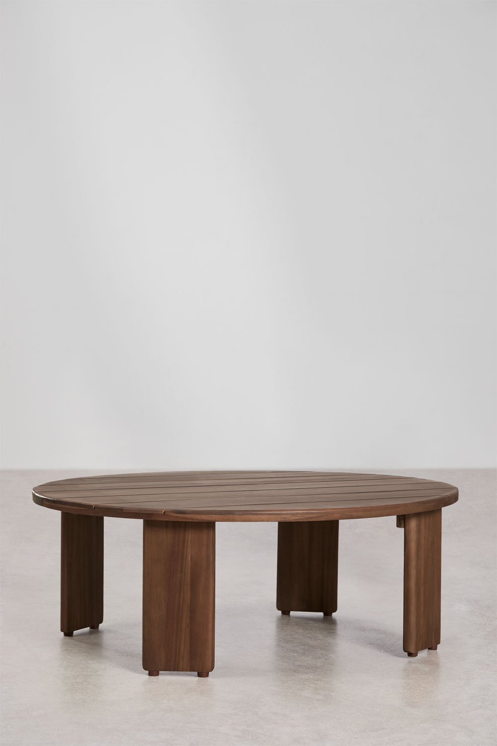 Table basse de jardin ovale 100x80 cm en bois d'acacia Uleno, image de la galerie 3