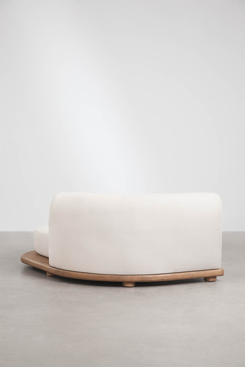 Module chaise longue droit pour canapé modulaire de jardin en bois d'acacia Gerard, image de la galerie 4