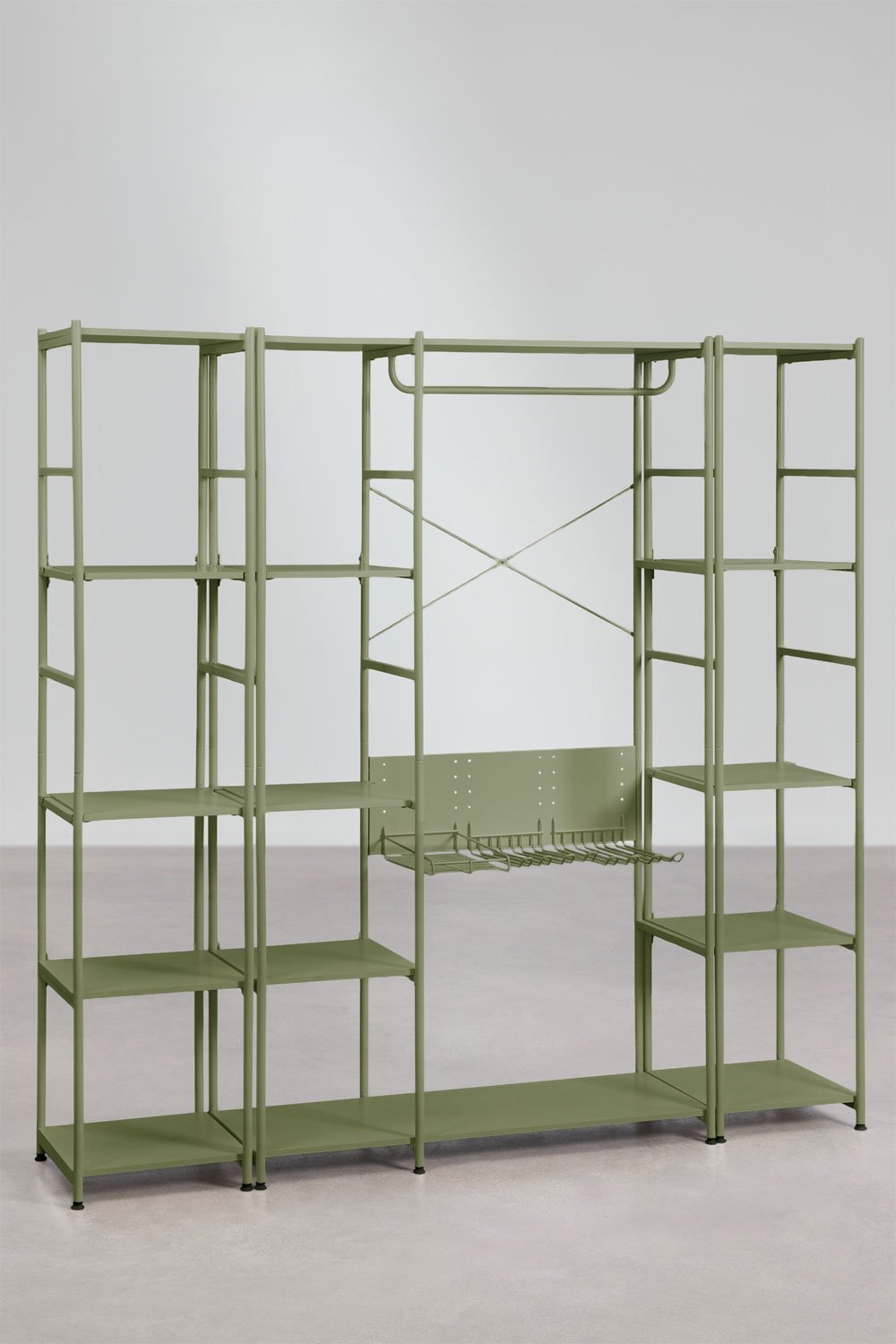 Armoire modulaire ouverte 3 pièces avec 2 étagères en fer Elviah, image de la galerie 2