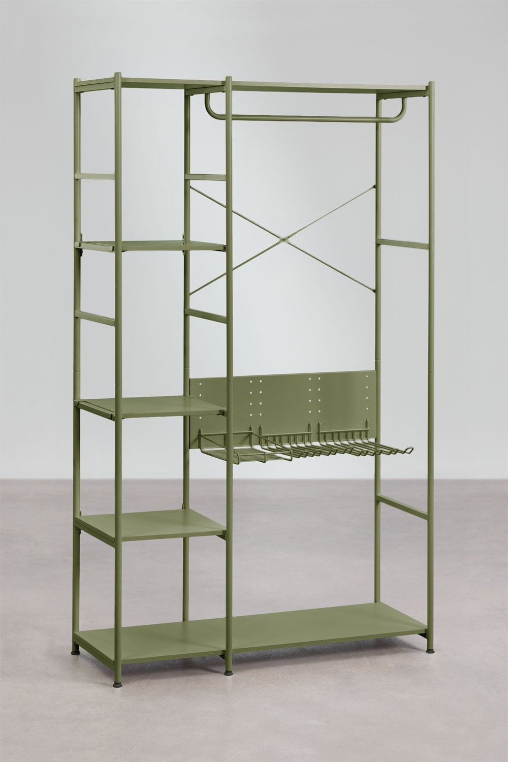 Armoire modulaire ouverte 3 pièces avec 2 étagères en fer Elviah, image de la galerie 3