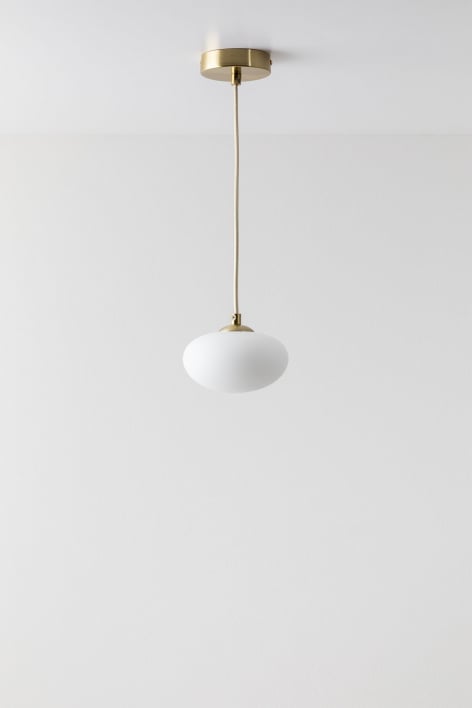 Lampe suspendue en métal avec boule en cristal Marliene