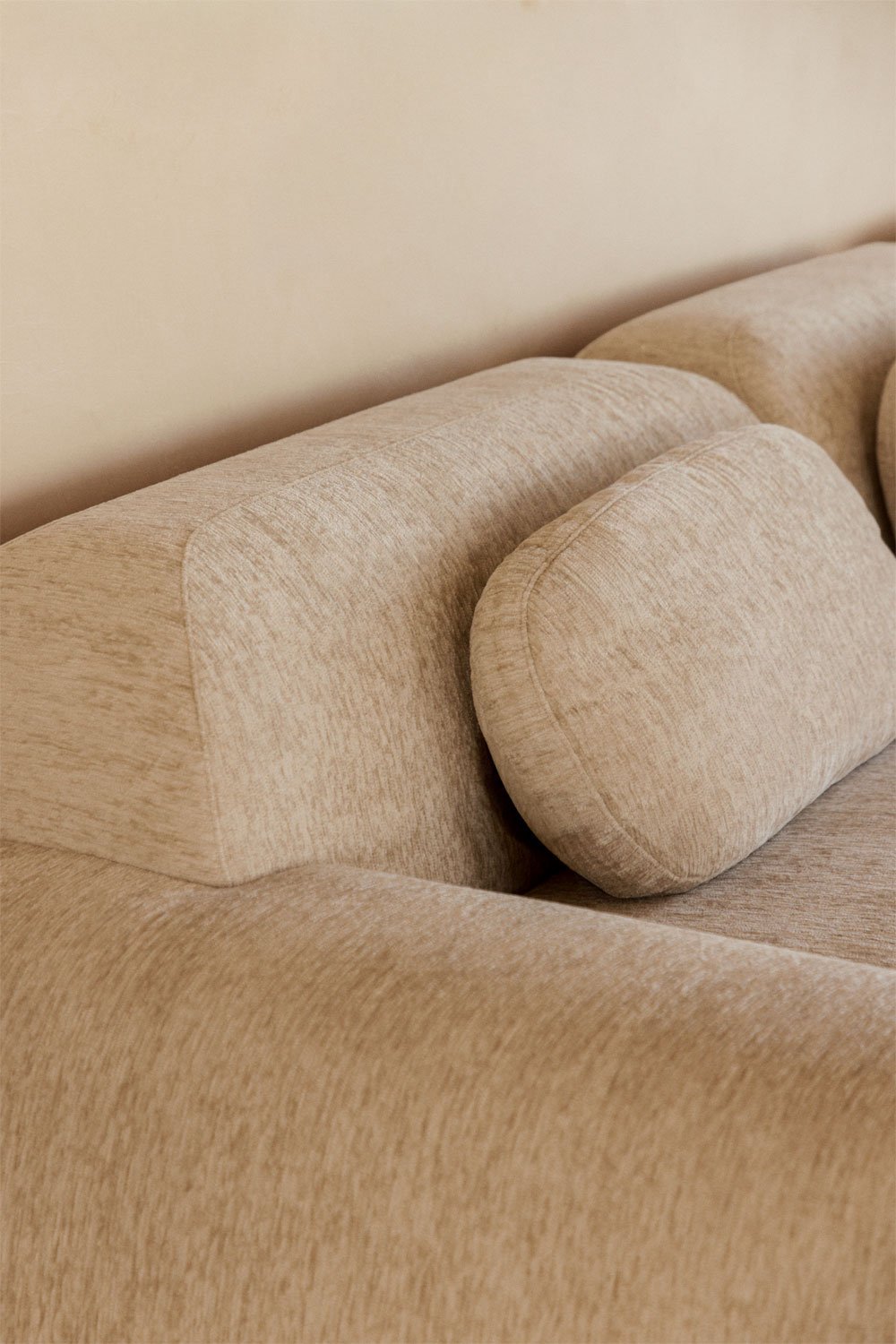 Canapé d'angle modulaire 4 pièces avec méridienne droite en chenille emballé sous vide Merida, image de la galerie 2