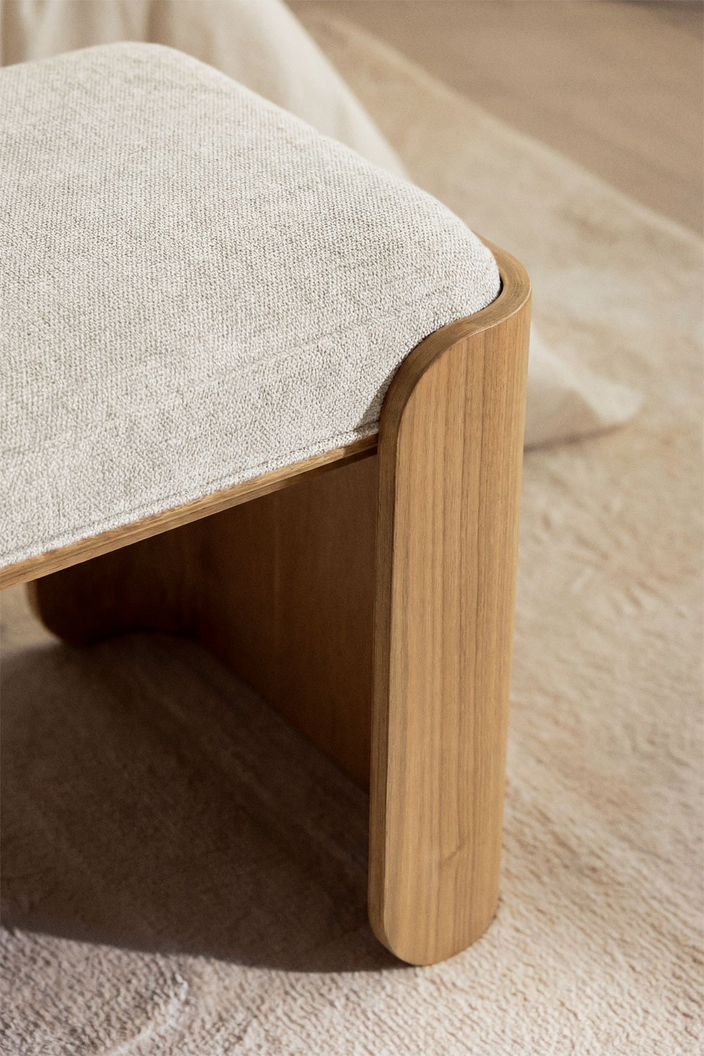 Banc en bois de caoutchouc et placage Lofren, image de la galerie 2