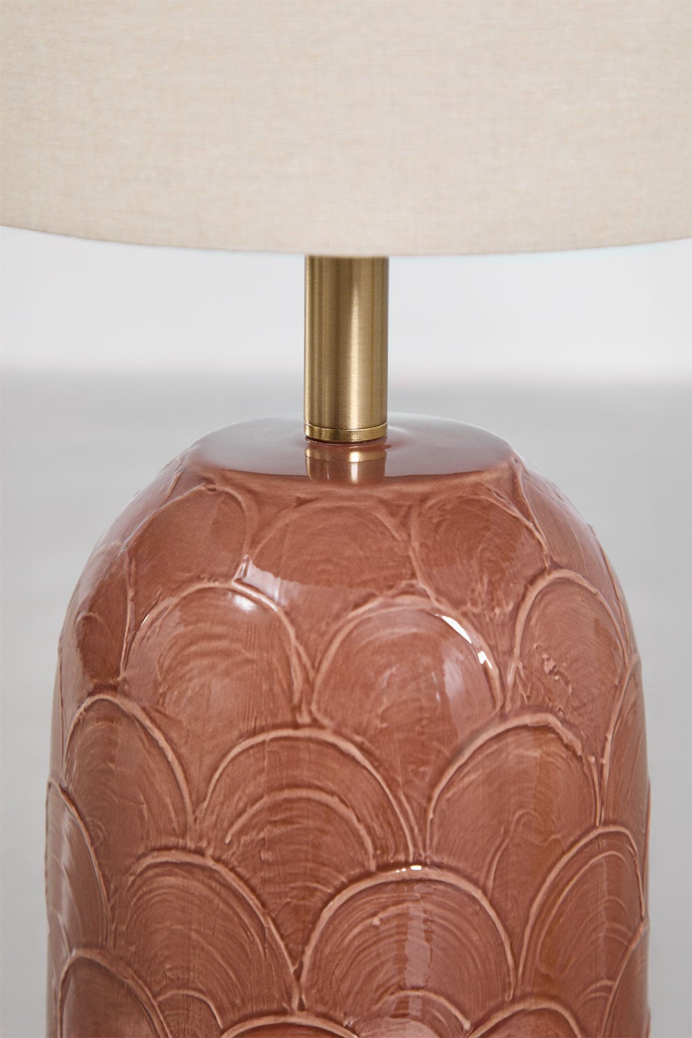 Lampe sur pied en céramique et lin Macarena, image de la galerie 3