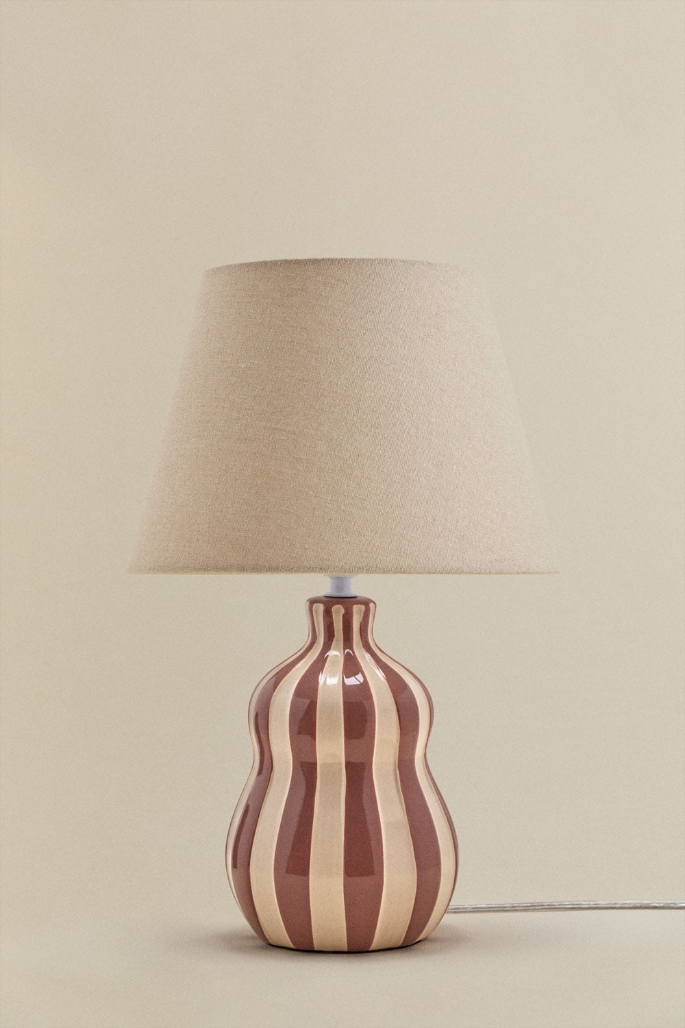 Lampe de table ↑40 cm en céramique et lin Jolira, image de la galerie 3