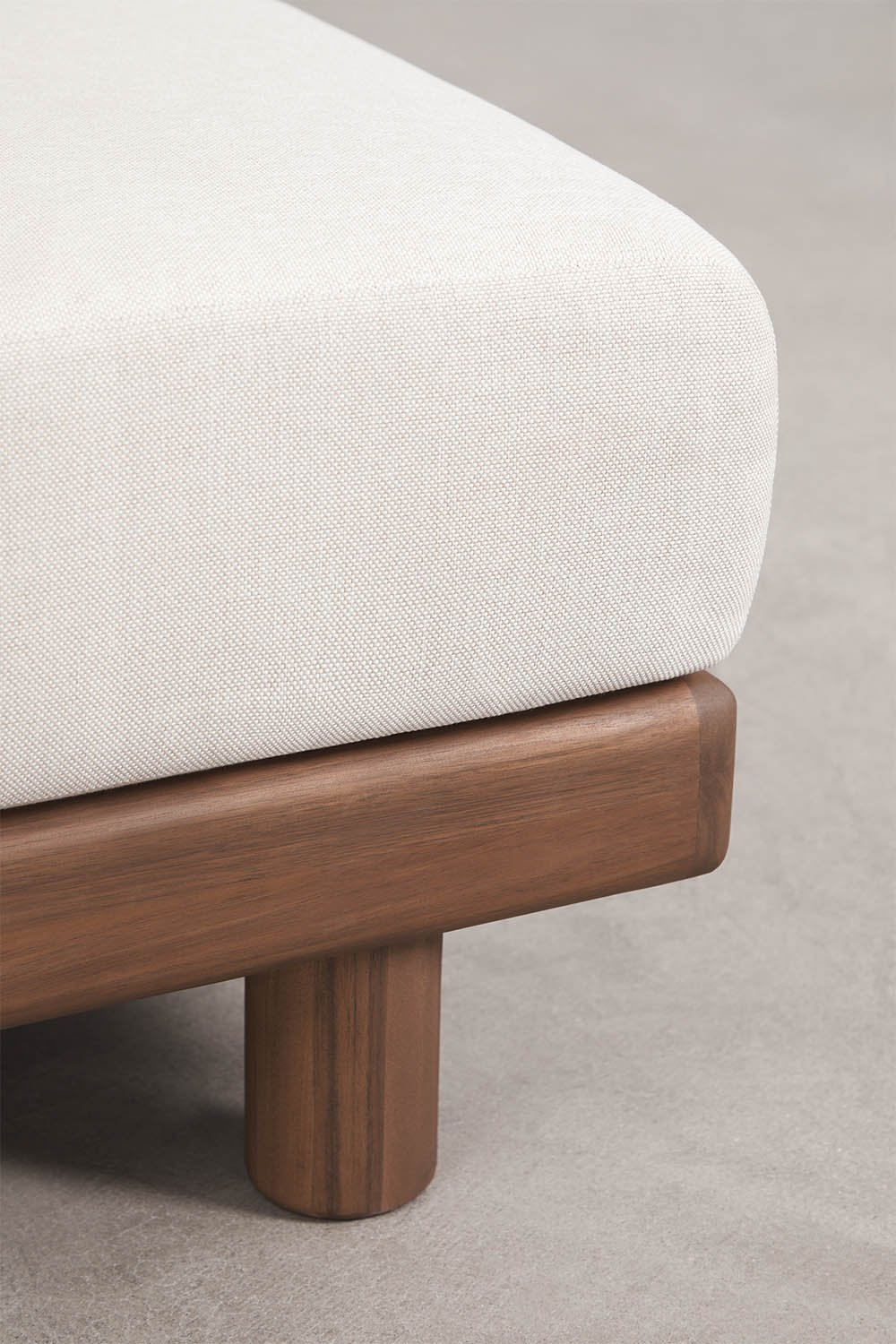 Canapé modulaire de jardin 4 pièces avec 2 modules d'angle et pouf en acacia Edrien, image de la galerie 11