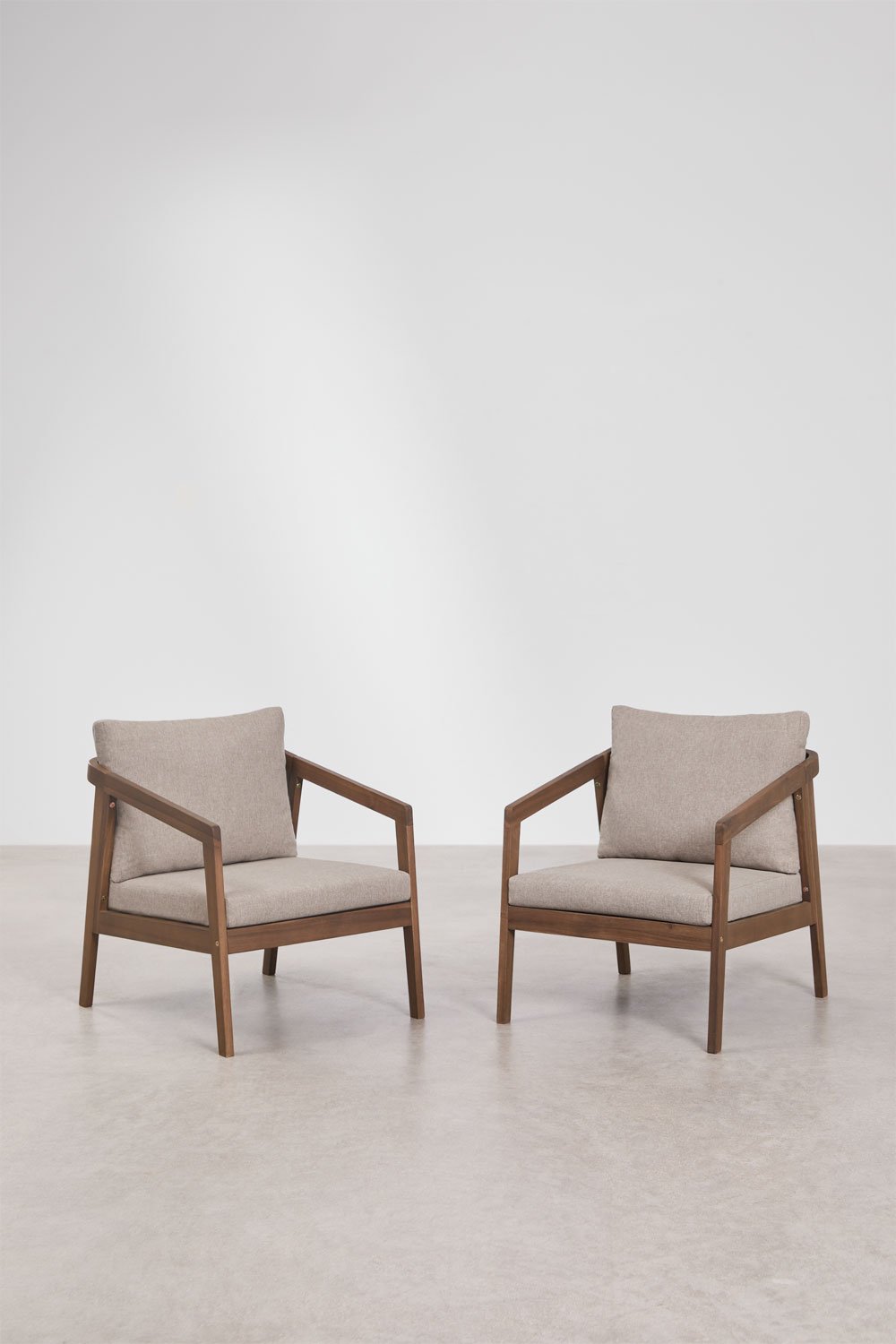 Pack de 2 fauteuils de jardin en bois d'acacia Kaela, image de la galerie 1