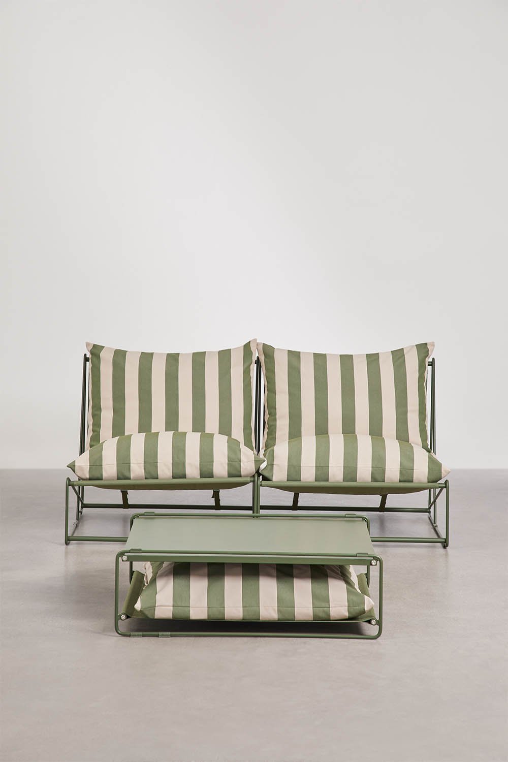 Ensemble de jardin avec canapé modulaire 2 pièces et table d'appoint convertible Amaro, image de la galerie 3