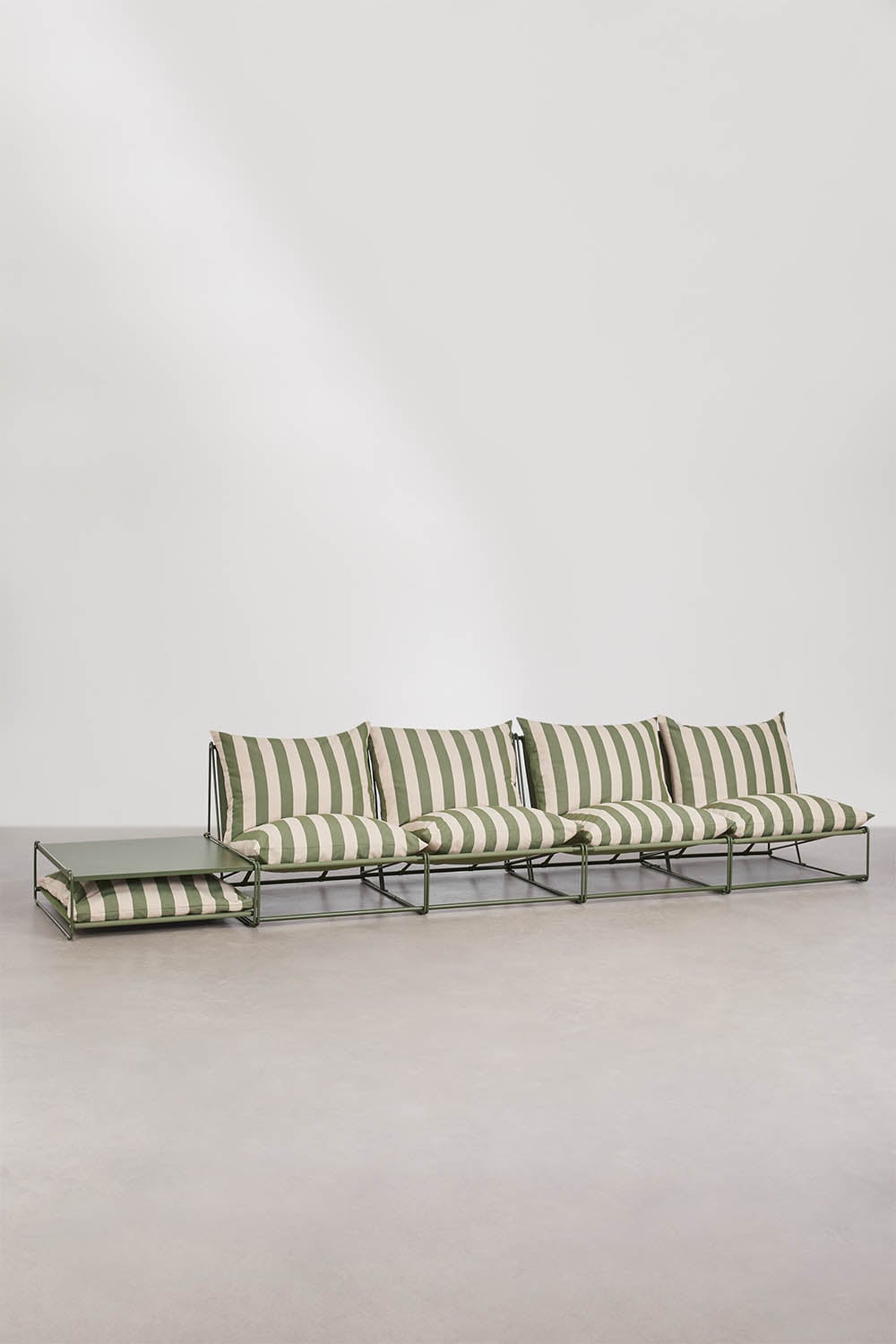 Ensemble de jardin avec canapé modulaire 4 pièces et table d'appoint convertible Amaro, image de la galerie 1