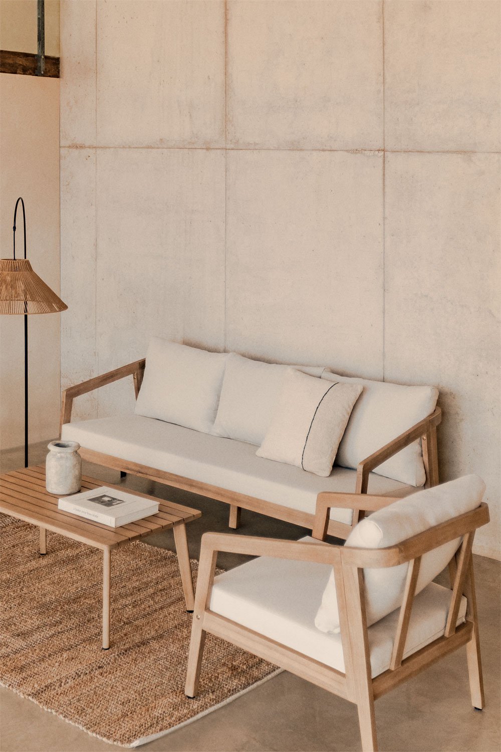 Canapé 3 places en bois d'acacia Kaela, image de la galerie 10