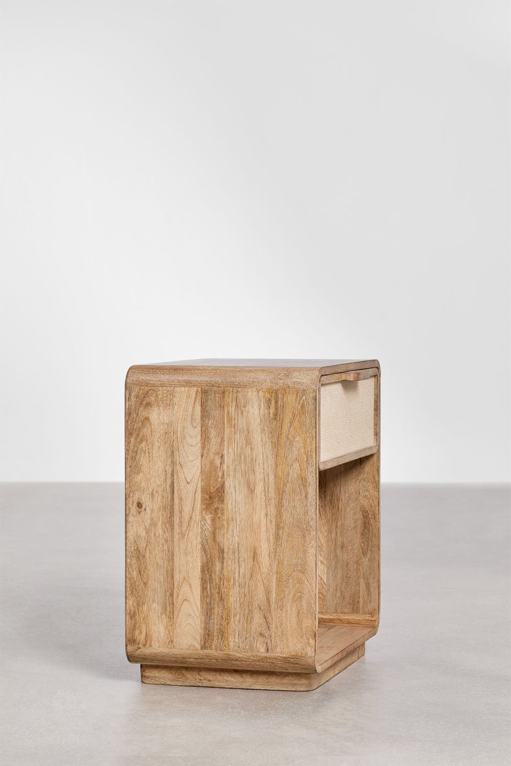 Pack de 2 tables de chevet rectangulaires 40x30 cm en bois de manguier, MDF et jute Abrams, image de la galerie 4