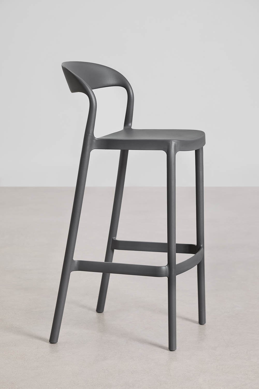 Pack de 4 tabourets de jardin hauts empilables en polypropylène Brenza, image de la galerie 2