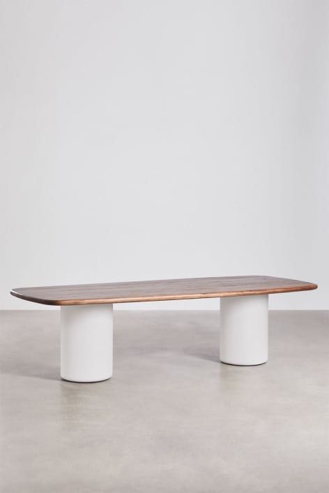 Table à manger rectangulaire 270x110 cm en bois d'acacia Bogota - Brun Acacia foncé