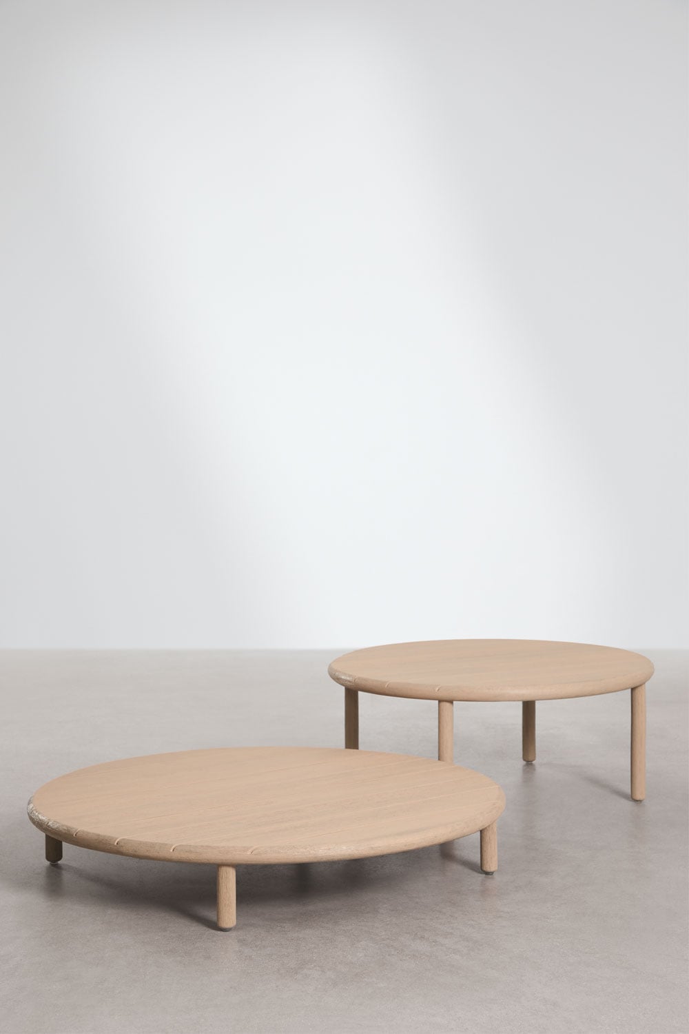 Set de 2 tables basses rondes pour jardin en bois d'acacia Olivia, image de la galerie 3