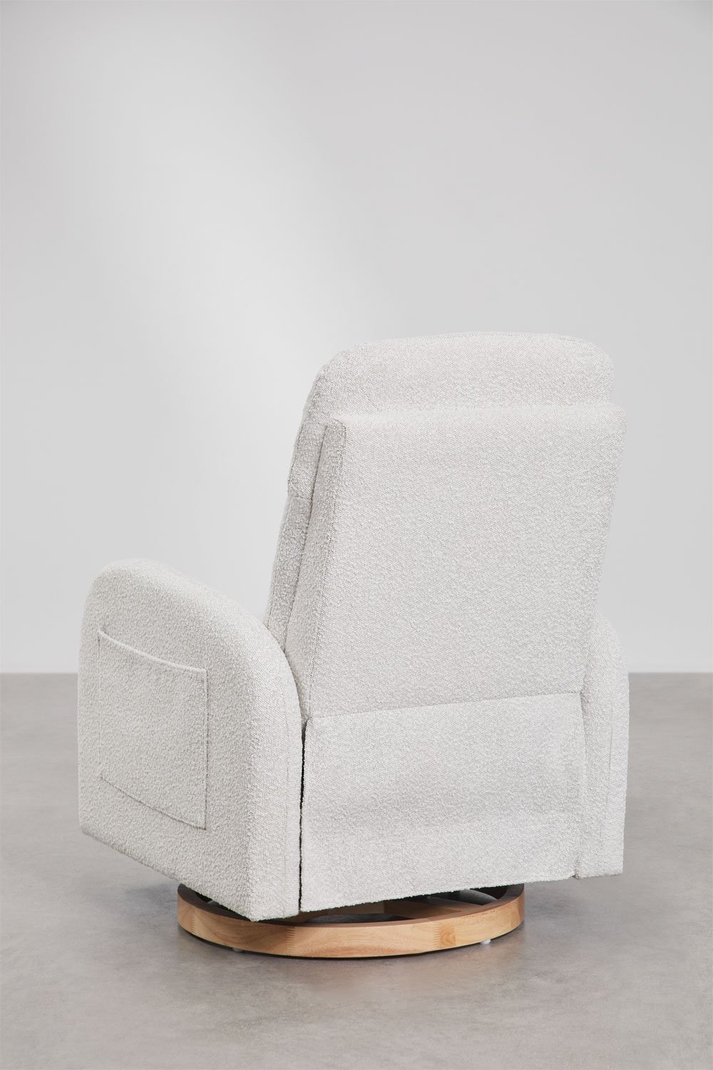 Fauteuil inclinable et pivotant en tissu bouclé Vako, image de la galerie 6