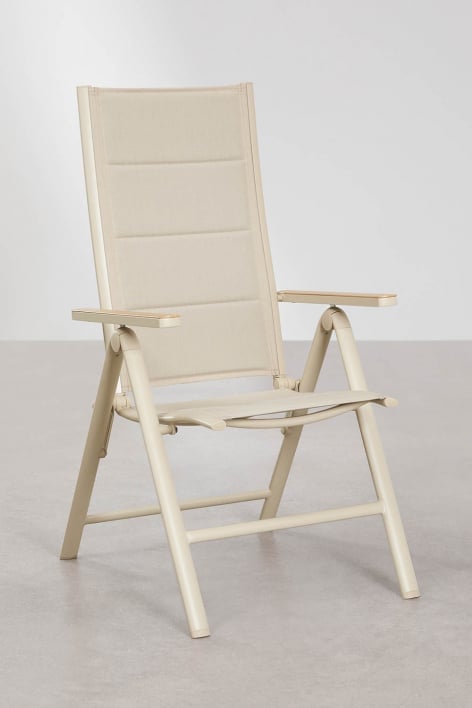 Pack de 4 chaises de jardin inclinables et pliantes avec accoudoirs en aluminium Elide