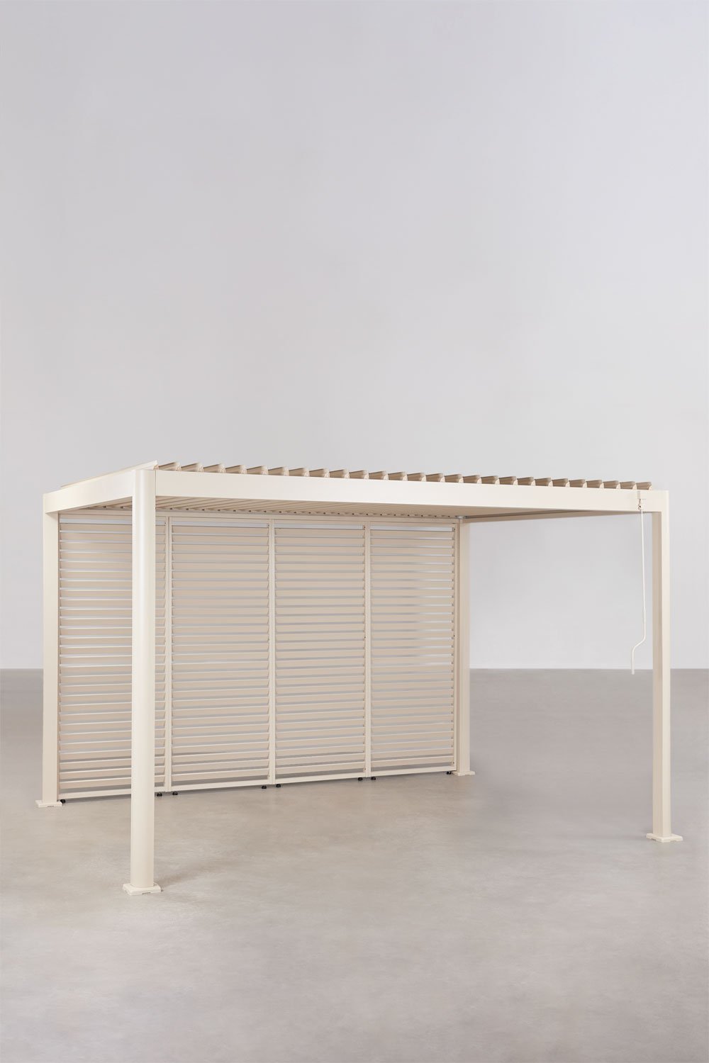 Pergola bioclimatique à lames avec panneau latéral en aluminium Druvia, image de la galerie 1