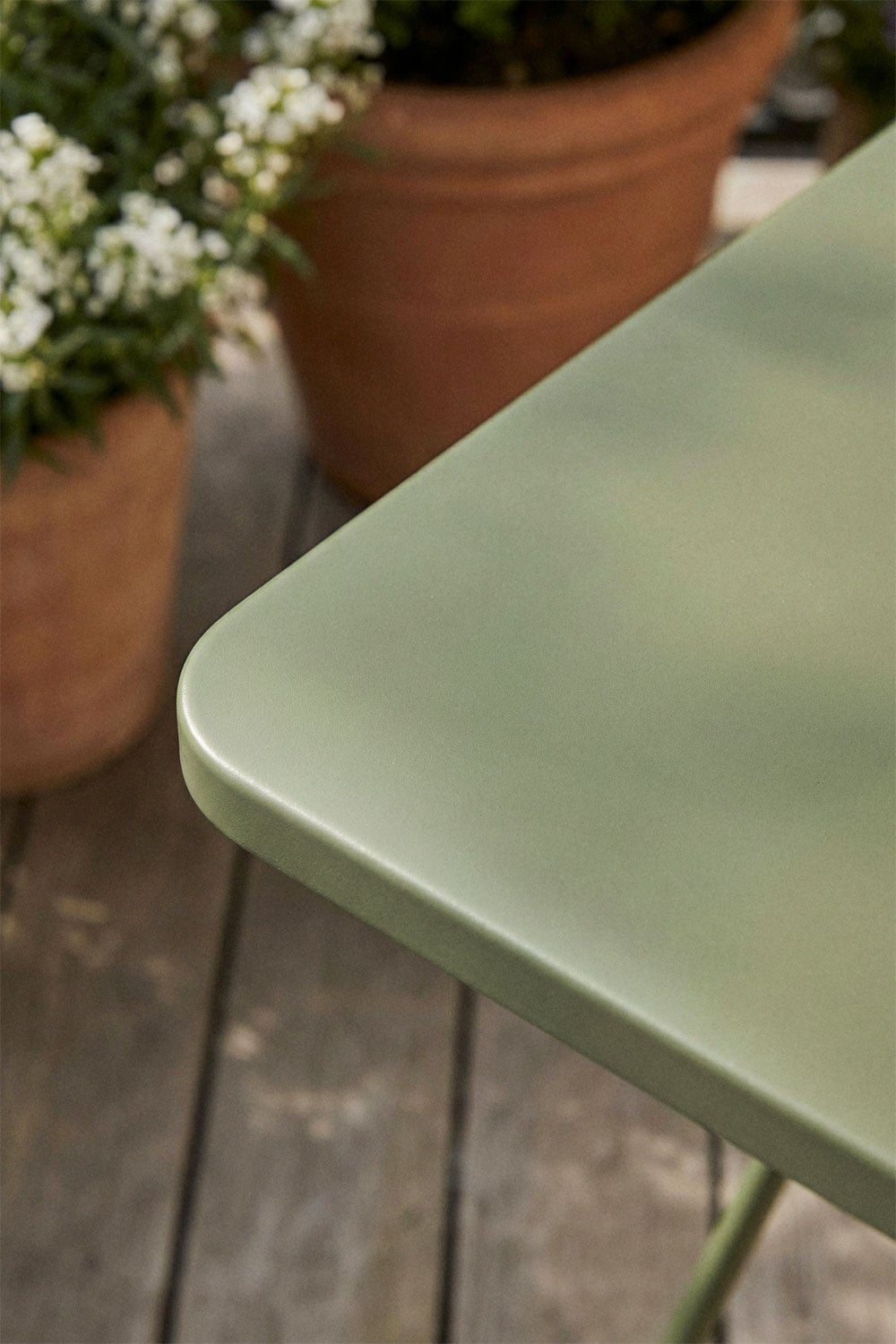 Table de jardin carrée 60x60 cm pliante en acier Tamarit, image de la galerie 2