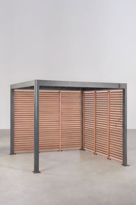 Pergola bioclimatique à lames avec panneaux latéraux en aluminium Druvia