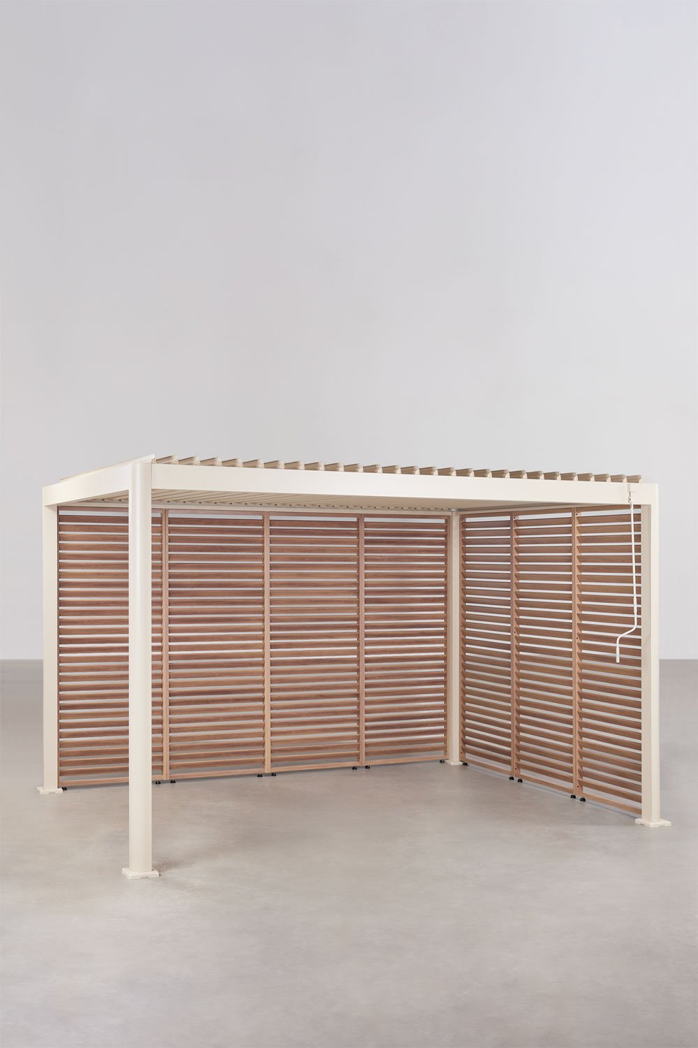 Pergola bioclimatique à lames avec panneaux latéraux en aluminium Druvia, image de la galerie 1