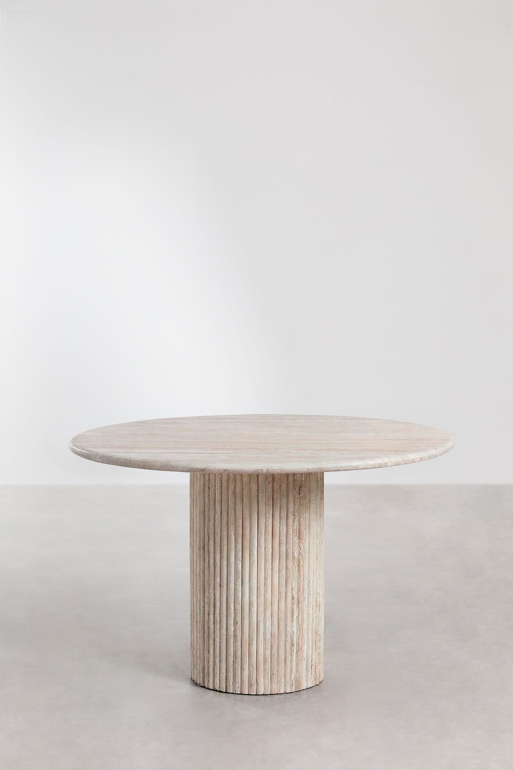 Table de salle à manger ronde Ø120 cm en pierre naturelle Grosseto, image de la galerie 3