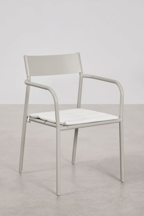 Chaise de salle à manger empilable avec accoudoirs en acier Tossa