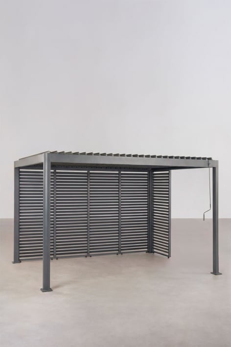 Pergola bioclimatique à lames avec panneaux en aluminium Druvia