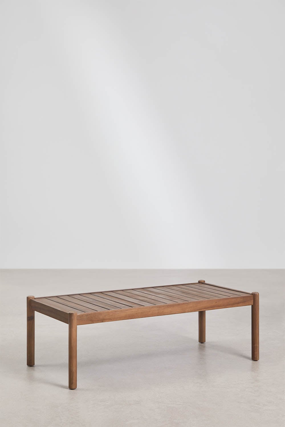Table basse rectangulaire 120x60 cm en bois d'acacia Karvia, image de la galerie 1