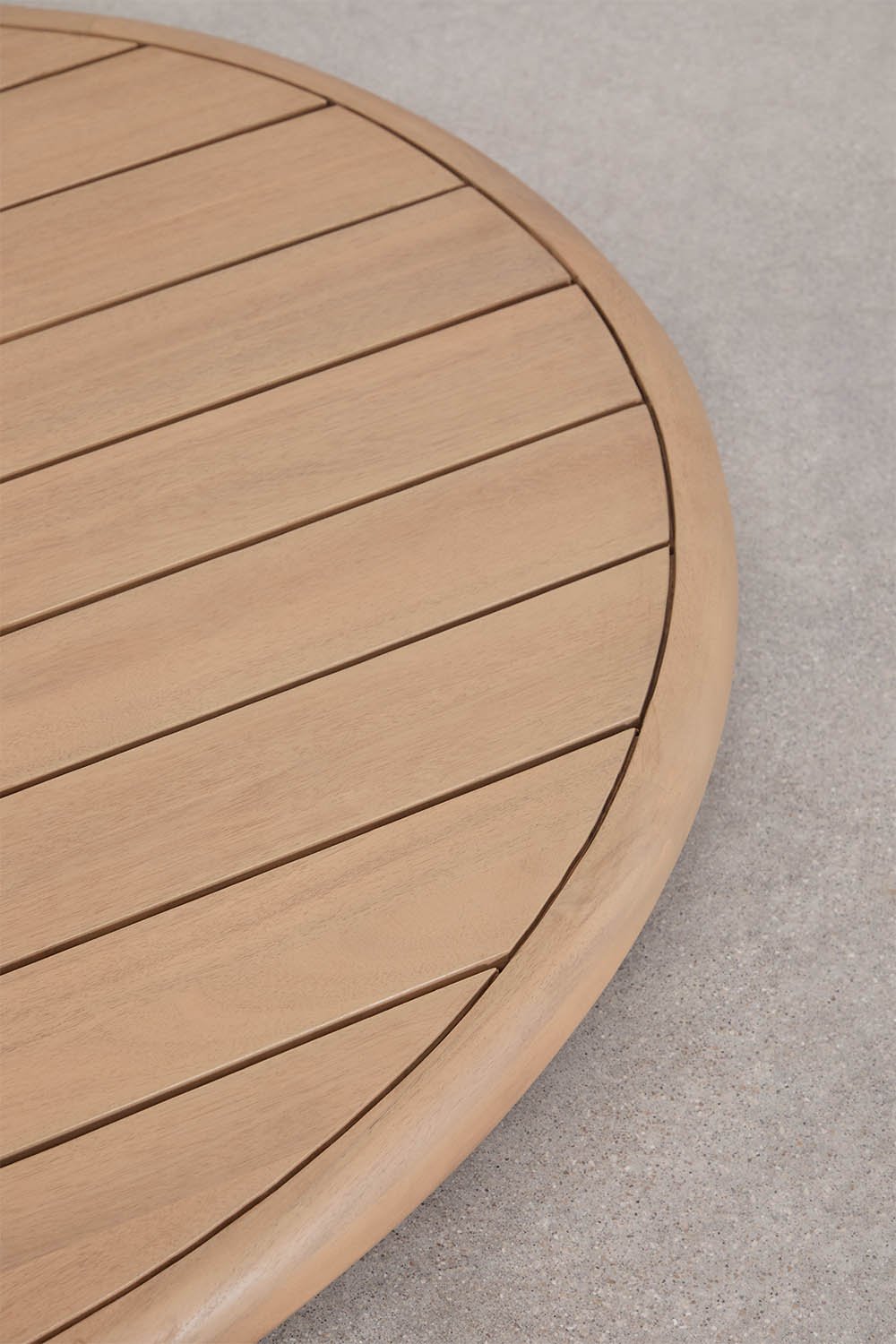 Ensemble de jardin avec canapé modulaire droit 3 pièces et table basse ovale 120x95 cm en bois d'acacia Gerard, image de la galerie 13