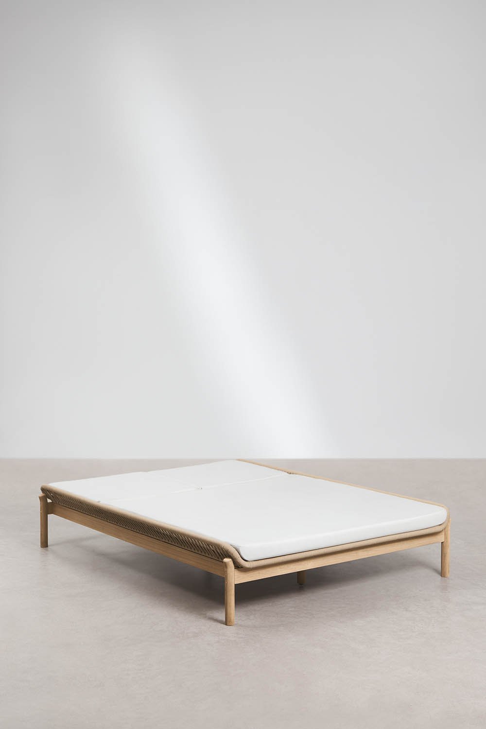 Chaise longue double inclinable en bois d'acacia et corde tressée Karvia, image de la galerie 3