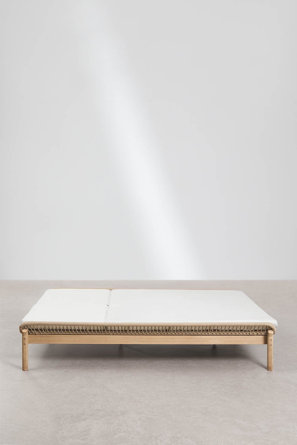 Chaise longue double inclinable en bois d'acacia et corde tressée Karvia, image de la galerie 4