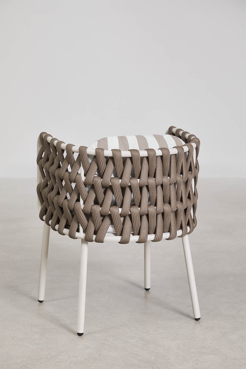 Pack de 2 chaises de jardin avec accoudoirs en aluminium et corde tressée Tevary, image de la galerie 5