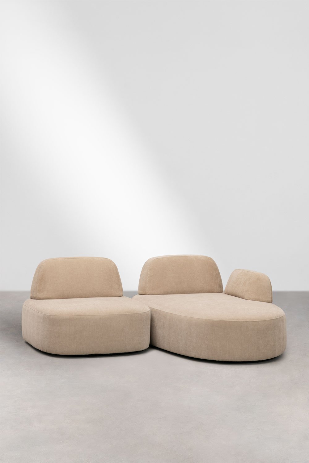 Canapé modulable avec chaise longue droite en 2 pièces, revêtement Giorgia, image de la galerie 3