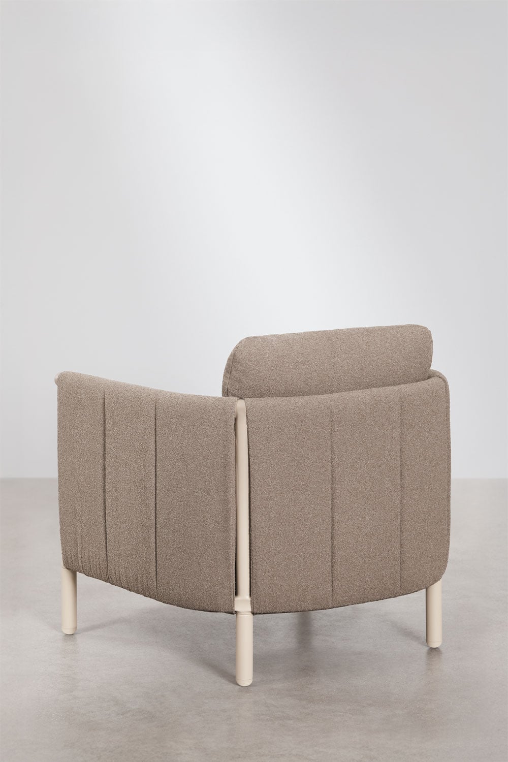 Ensemble de jardin avec 2 fauteuils en bouclé et table basse en aluminium Boleni, image de la galerie 5