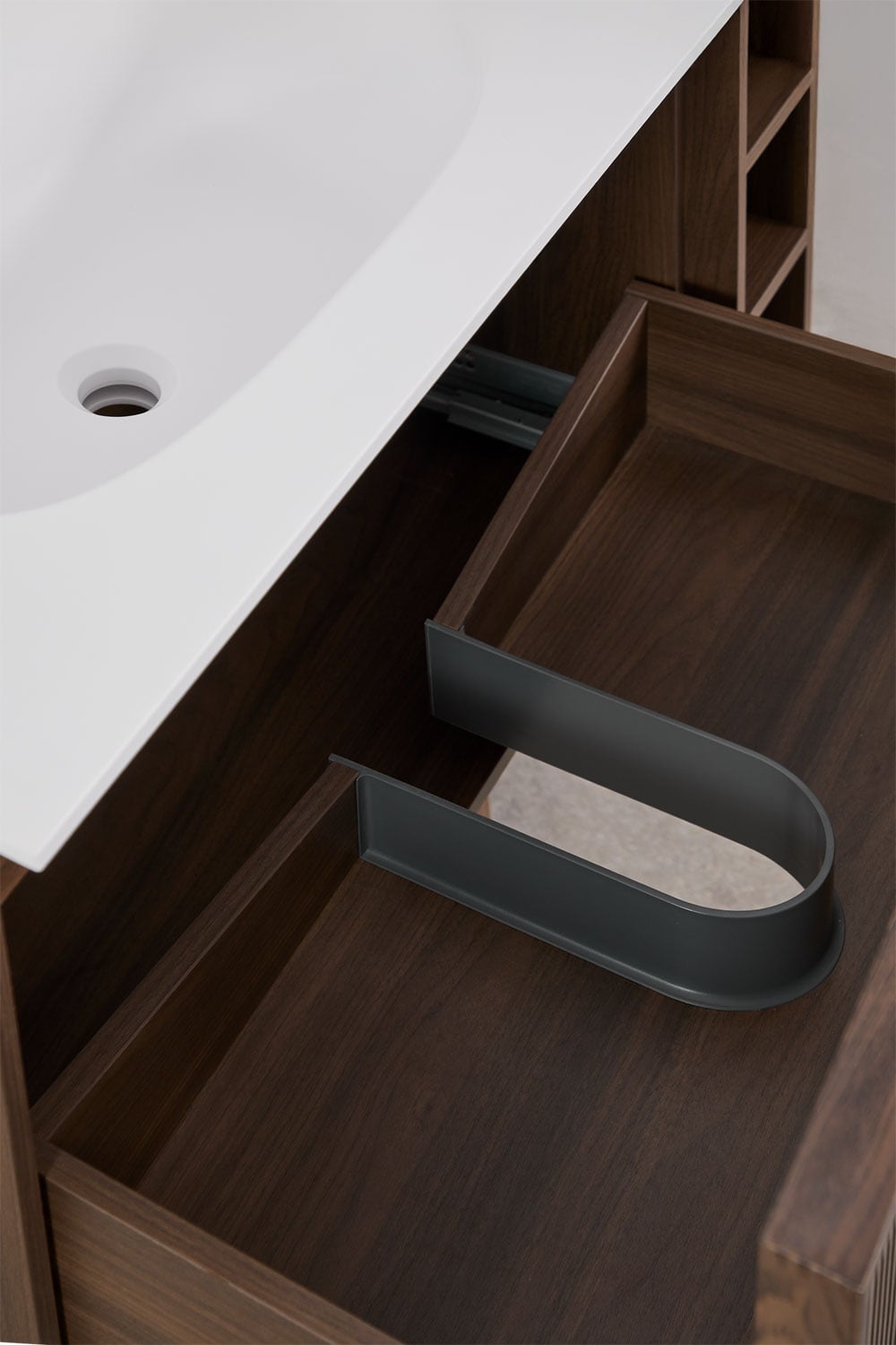 Ensemble meuble de salle de bain suspendu 100x50 cm en bois avec lavabo intégré Endika, image de la galerie 4