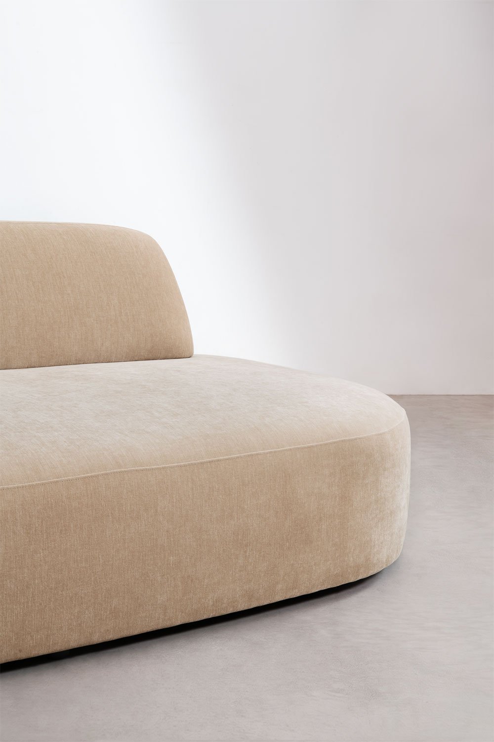 Canapé modulaire avec méridienne droite en 3 pièces comprenant un module d'angle et un pouf tapissé Giorgia, image de la galerie 7