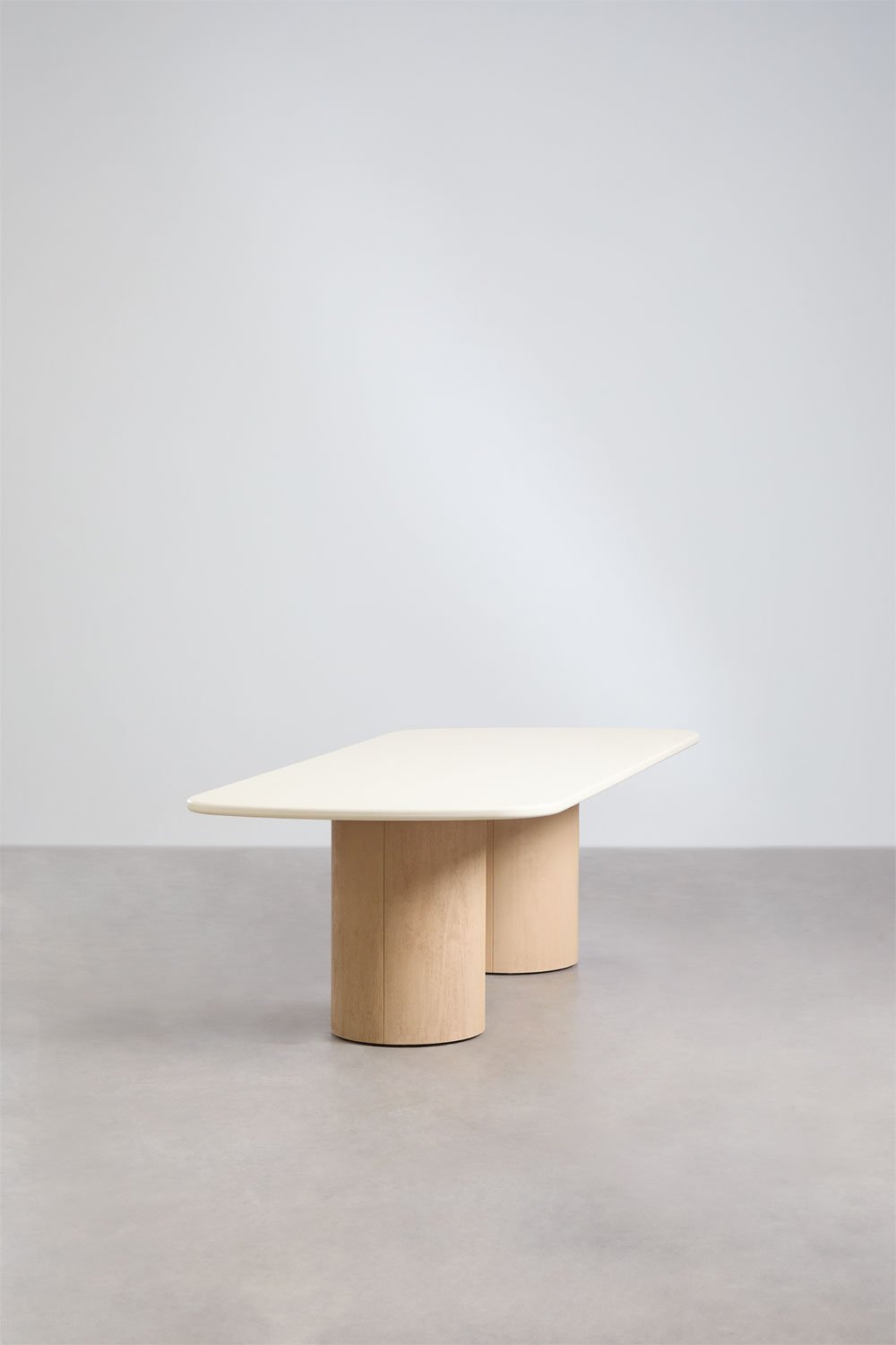 Table de jardin rectangulaire en ciment et bois d'acacia Sharpay, image de la galerie 2