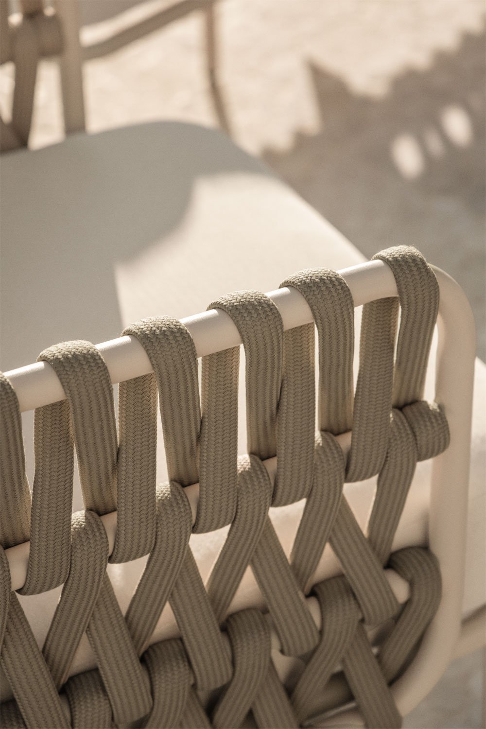 Fauteuil de jardin en aluminium et corde tressée Tevary, image de la galerie 2