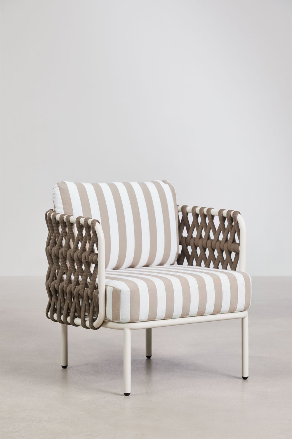 Fauteuil de jardin en aluminium et corde tressée Tevary, image de la galerie 3