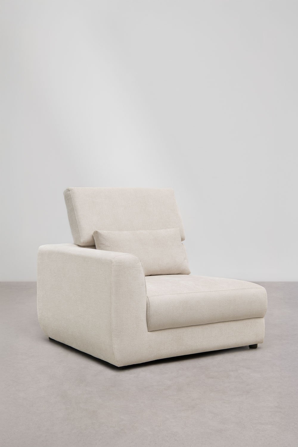 Module d'angle gauche pour canapé modulaire avec appuie-tête réglable en chenille Cataline, image de la galerie 3