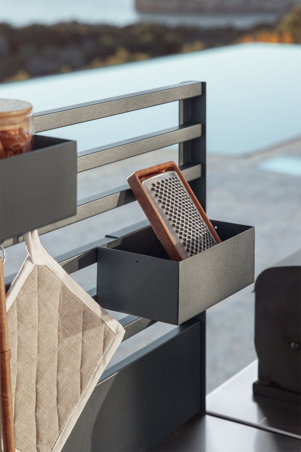 Panier de rangement modulaire pour cuisine extérieure en acier Savona, image de la galerie 1