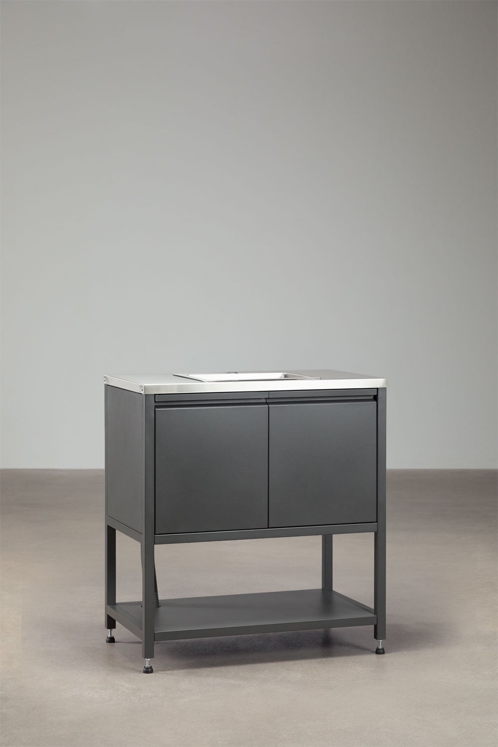 Module de rangement avec évier pour cuisine modulaire d'extérieur en acier Savona, image de la galerie 3