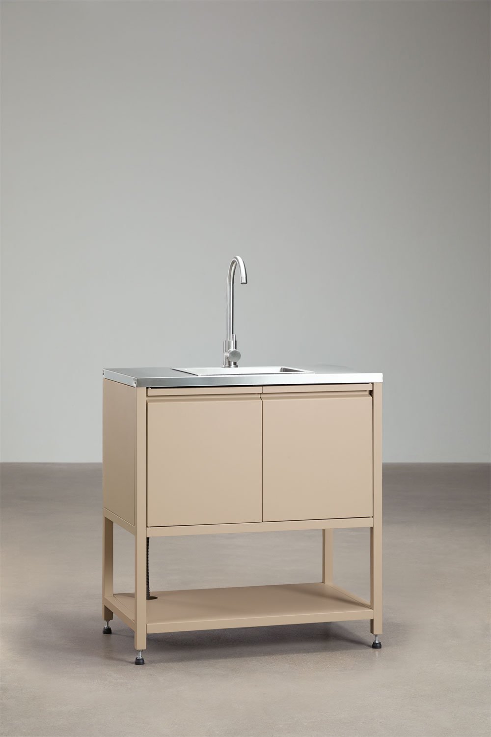 Cuisine modulaire d'extérieur 2 pièces avec évier et rangement en acier Savona, image de la galerie 3