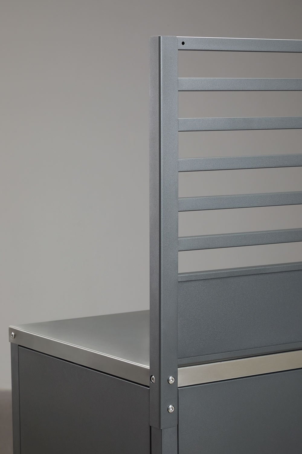 Cuisine modulaire d'extérieur 4 pièces avec évier, panneau organisateur et barbecue à charbon en acier Savona, image de la galerie 9