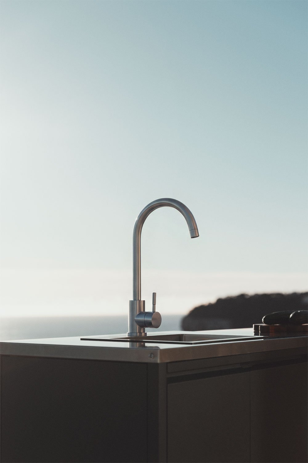 Module de rangement avec évier pour cuisine modulaire d'extérieur en acier Savona, image de la galerie 2